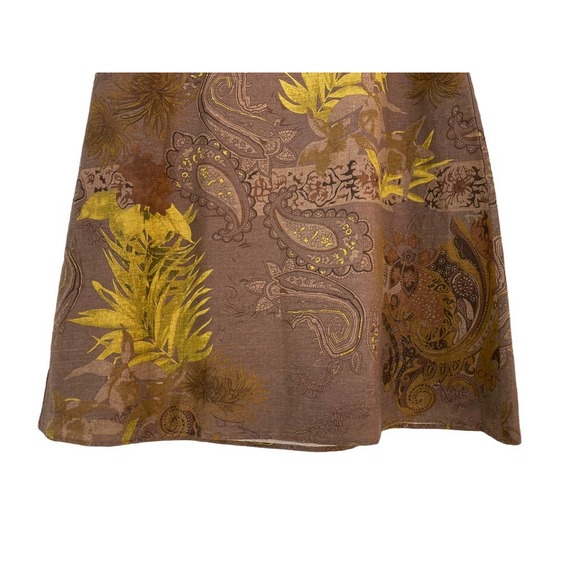 Tweeds Women's A-Line Knee Skirt Brown Floral Paisley 6 - Picture 3 of 10